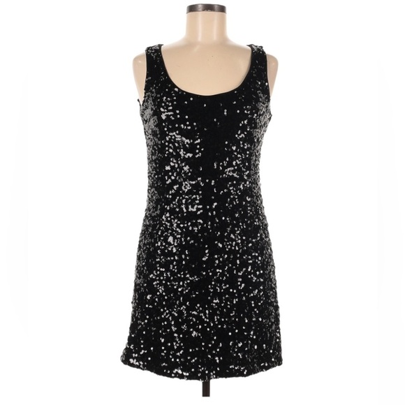 Adrianna Papell Dresses & Skirts - Adrianna Papell Black Sequin Tank Dress Short Sz 14